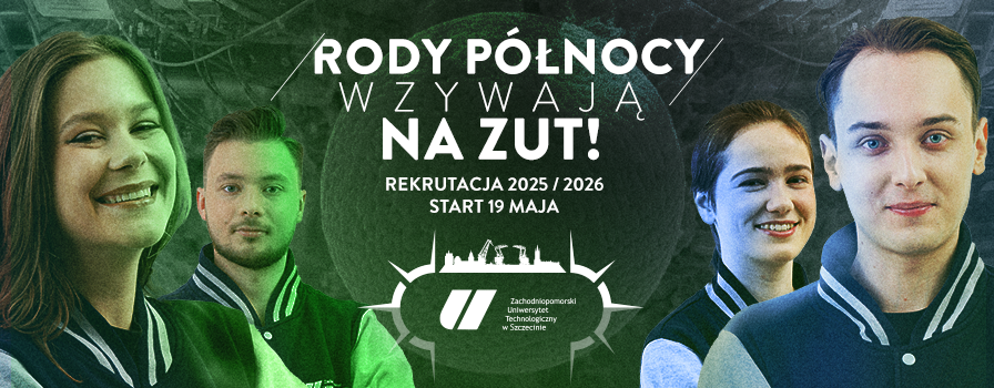 Widoczni studenci z napisem 'Rody Północy wzywają na ZUT'.\nRekrutacja 2025/2026 start 19 maja